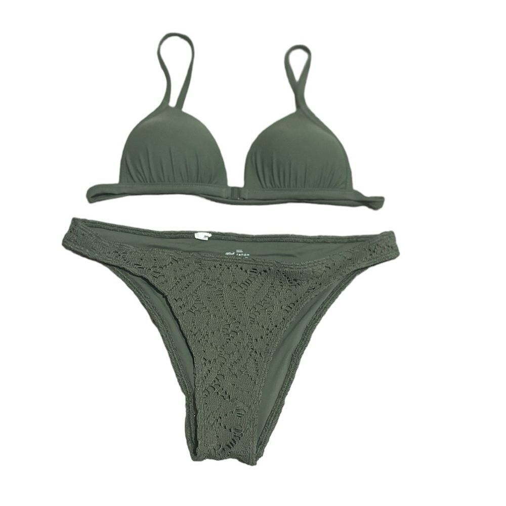 Aerie Olive Green Swim Bikini Set Sz Small